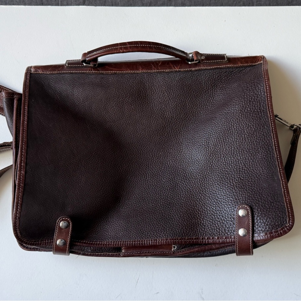 Roots Brown Leather Messenger/briefcase Bag